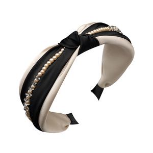 French High-End Women's Hair Clip &amp; <strong>Headband</strong> <strong>2023</strong> Internet Popular <strong>New</strong> Style Pearl Beaded Handmade Elegant Wide Edge - Product Image 5