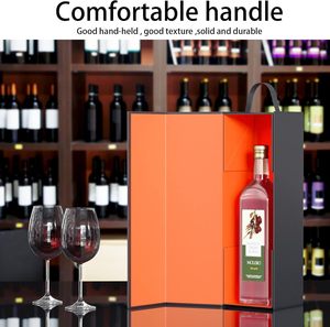 Boîte cadeau magnétique pliable pour vin, 1 unité, emballage haut <span class=keywords><strong>de</strong></span> gamme pour bouteille <span class=keywords><strong>de</strong></span> spiritueux ou <span class=keywords><strong>de</strong></span> <span class=keywords><strong>champagne</strong></span>, idéal pour mariages, anniversaires et fêtes - Product Image 6