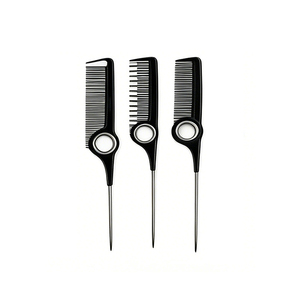Peigne à dents fines en forme de queue de souris pour coiffure professionnelle, tressage, sectionnement et coiffage des <span class=keywords><strong>cheveux</strong></span> <span class=keywords><strong>bouclés</strong></span> pour hommes et femmes, résistant à la chaleur - Product Image 4