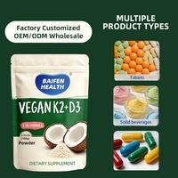 Vitamina K2 D3 en Polvo de 100g, Marca Privada OEM/ODM, Favorece el Mantenimiento y Cuidado Óseo a Largo Plazo