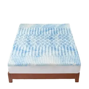 Queen Size Gel Matras Topper Koeling Schuim Luchtstroom Technologie En Multi Comfort Zones Blauwe Body Contouren Traagschuim Topper