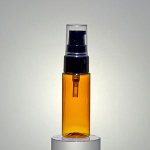 Flacon cosmétique en plastique PET rond de 26 ml/25 ml, couleur ambre <span class=keywords><strong>fauve</strong></span>, pour lotion ou huile essentielle, avec bouchon à <span class=keywords><strong>disque</strong></span>, sérigraphié, pour vaporisateur d'alcool - Product Image 1