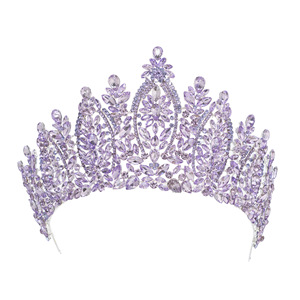 Cross-border Wholesale Baroque European American Beauty Pageant Bride Tiara Alloy Electroplated Flowers <strong>Wedding</strong> <strong>Hair</strong> <strong>Band</strong> <strong>Hair</strong> - Product Image 4