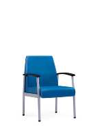Banc d'attente 3 places en PU bleu pour salle d'attente d'hôpital