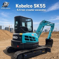 Excavatrice Kobelco SK55SR 5,5 tonnes, meilleur prix, d'occasion, mini-excavatrice de marque supérieure pour la construction et les travaux de terrassement