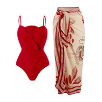 Maillot de bain deux pièces écologique grande taille pour femme avec sangle de taille unie, imprimé numérique et logo frontal, idéal pour la plage et les sources chaudes