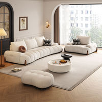 Ensemble de canapés design blanc crème, luxueux et moderne, avec dossier réglable confortable, pour salon, maison et appartement
