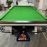 Table de billard de snooker moderne et élégante de 9 pieds avec cadre en bois massif et plateau en ardoise pour salle de divertissement