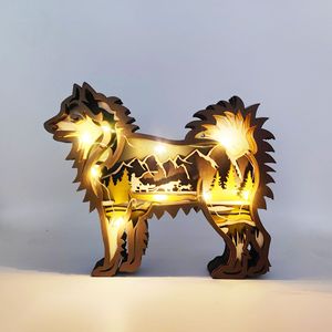 Wood Carved Hunting Dog Craft Multi-Layer Hollow Wooden Hound <b>Ornament</b> Creative Home Decor Wooden Hound Sculpture for Tabletop - Product Image 2