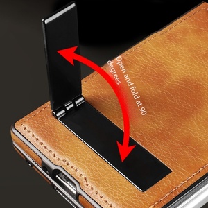 เคสโทรศัพท์มือถือหนัง PU สำหรับธุรกิจ สำหรับ Samsung Z Fold 8 Ultra 3 4 5 6 7 พร้อมขาตั้งแบบซ่อน ป้องกันการกระแทก - Product Image 6