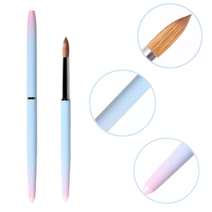 Pinceau à ongles 100% Kolinsky personnalisé, manche en métal, tube rond, outil d'art des ongles en acrylique pour usage professionnel en salon - Product Image 5