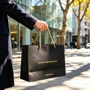 Sac shopping en papier écologique personnalisé, motif embossé, pour boutique de cadeaux - Product Image 5