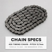 Chaîne de distribution de moto robuste 420 avec joint torique, étanche, 15,6 kN, 12,7 mm pour Yamaha CG125 CG150 Scooter Moto Tout-Terrain