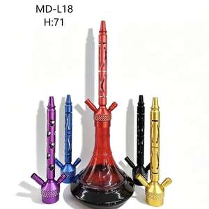 Chicha en métal, mini chicha portable avec base en verre, accessoire de fumage coloré - Product Image 1