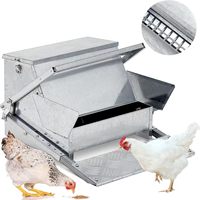 Mangeoire à Poulets Automatique Master à Couvercle, 25 lb, en Acier Galvanisé, à Pédale, Kit d'Élevage, Biosecurité, Stable et Anti-Nuisibles