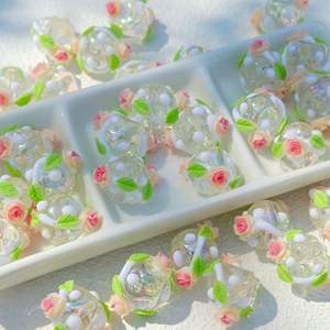 Color Flower Series Cuentas pintadas a mano Accesorios de bricolaje Cadena de teléfono móvil Accesorios de joyería Cuentas de acrílico Caliente - Product Image 3