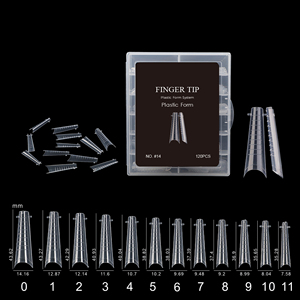 Formes à ongles réutilisables en plastique pour extension de gel, type cercueil long, double forme, pour construction rapide d'ongles en acrylique, pour manucure en salon - Product Image 4