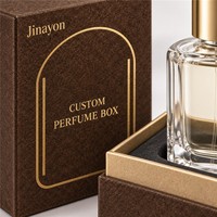 Boîte rigide pour parfum en papier spécial brun foncé moka 10x10x14cm avec insert en mousse surélevé |   Jinayon