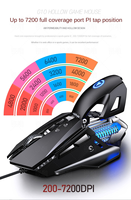 Souris de jeu filaire améliorée avec 7 boutons programmables Conception ergonomique Capteur haute précision Éclairage RVB pour les joueurs PC