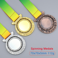Médailles de sport personnalisées avec logo créatif, médailles tournantes, médaillons sportifs vierges en métal 3D ajouré, médailles de marathon personnalisées