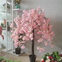 Arbre Bonsaï en Cerisier Artificiel en Plastique Écologique Fait Main, Durable, pour Centre de Table de Mariage, Fleur de Cerisier Sakura