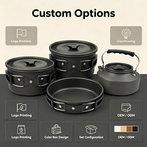 <span class=keywords><strong>Set</strong></span> di Pentole da Campeggio 3 Pezzi: Pentola, Padella e Bollitore, <span class=keywords><strong>Set</strong></span> da Cucina Portatile per Campeggio, Escursionismo, Viaggi e Picnic - Product Image 6