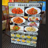 Panneau de menu LED étanche sur pied pour restaurant, signalétique rétroéclairée ultra-mince, affichage multicouche de la liste des prix des aliments pour la restauration rapide