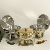 Meistverkaufte Chafing Dishes für Buffets Runde Warmhaltebehälter Luxuriöse Catering Edelstahl-Chafing-Dishes Speisenwärmer-Sets für Feiern