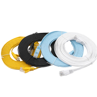Cable de conexión plano Cat6 UTP de 1m, cable Ethernet LAN RJ45, PVC, 4P, par trenzado, sistema de telecomunicaciones/cableado, gris/azul K838