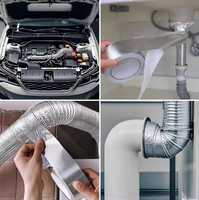 Ruban adhésif en fibre de verre enduit de silicone pour réparation de fuites de toiture, moteur de véhicule à énergie nouvelle, ruban adhésif en silicone avec feuille d'aluminium