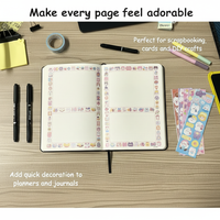 Ensemble de bandes d'autocollants décoratifs pour journal, mignons, en vinyle 3D gonflé et brillant, imperméables, personnalisables, Kawaii, autocollants décoratifs adhésifs, cadeau