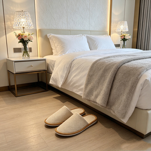 Chinelos Descartáveis de Linho para Hóspedes de Hotel, Abertos na Frente, Antiderrapantes, Respiráveis, para Uso em Viagens e em Casa - Product Image 5