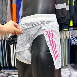 Pantaloncini Sportivi da Atletica Leggera ad Asciugatura Rapida con Nastro Adesivo; Pantaloncini da Corsa Traspiranti con Fodera Interna per Maratone, Tinta Unita - Product Image 3