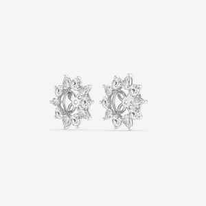 Élégantes boucles d'oreilles à halo alterné avec diamants de laboratoire ronds et en forme de poire de 2 carats, étincelantes, bijoux de luxe éthiques - Product Image 4