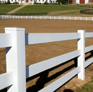 Valla de PVC Ecológica de 3 Rieles para Caballos, Fácil de Montar, de Vinilo Blanco, 4.5 pies de Altura, en Oferta - Product Image 2