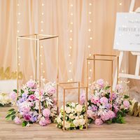 Supports floraux métalliques dorés pour centres de table de mariage, vases colonnes hauts pour arrangements floraux de table, centres de table floraux