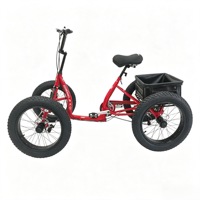 Nouveau Vélo Quad à Pédales Tout-Terrain 2026 avec Pneus Larges, 4 Roues, en Alliage d'Aluminium Noir, 6 Vitesses, Pneus Neige, Fourche Suspendue 200kg, Pas Cher
