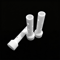 Tubo de Distribución de Flujo de PTFE Mecanizado por CNC, Tubo Difusor de Plástico PTFE Resistente a Ácidos y Álcalis, Columna de Pulverización Perforada de PTFE