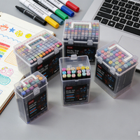 Lot de marqueurs artistiques Ikeyword à double pointe pour étudiants – Encre permanente à base d'alcool, non effaçable, pour croquis et dessin