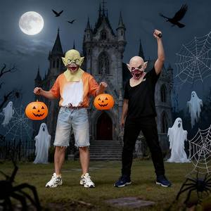 Masque en latex de vampire effrayant, masque de tête de monstre <span class=keywords><strong>zombie</strong></span> effrayant pour adultes, accessoires de cosplay pour Halloween, anniversaire, fête de Noël - Product Image 6