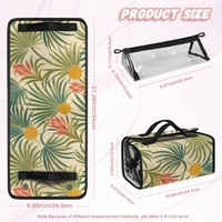 Sac de voyage cosmétique à suspendre en polyester avec imprimé feuille de palmier hawaïenne, marque privée, pour rangement de maquillage