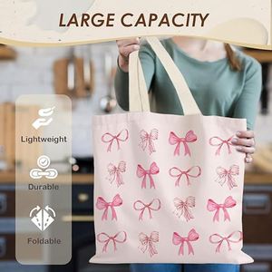 Sac en coton imprimé simple, grande capacité, logo personnalisable, sac de shopping écologique - Product Image 2
