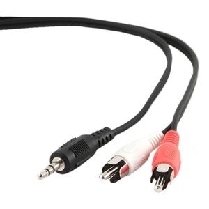 Cable de audio de 3,5 mm (m) a 2 RCA (m), de 2,5 metros de largo, ideal para conectar dispositivos de audio a equipos de sonido y mejorar la calidad del sonido. - Product Image 1