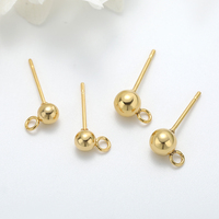 Boucles d'oreilles simples 3mm 4mm 5mm 6mm perle boucles d'oreilles avec boucle boucles d'oreilles boule en acier inoxydable goujons pour la fabrication de bijoux