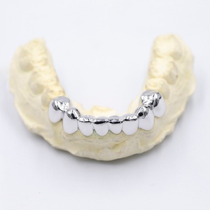 Rejilla Dental Personalizada con Diamantes, Chapada en Oro Blanco, Plata S925 con Incrustaciones de Moissanita, Estilo Hip Hop - Product Image 4
