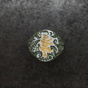 Custom Design Skull <b>Ring</b> for Men Gothic Gold <b>Ring</b> with Vine Pattern and Hand Engraving Fashion Punk Rock <b>Statement</b> Jewelry - Product Image 6