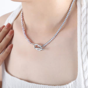 Bingxin Sieraden Elegante Paarse Zoetwaterparelketting voor Dames Mode Titanium Staal Toggle Sluiting Zirkoon Ketting Dagelijks Gebruik - Product Image 6