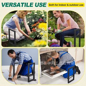 <b>Garden</b> Kneeling <b>Stool</b> Foldable Steel Outdoor Portable <b>Garden</b> Chair With Cushion For Gardening - Product Image 3