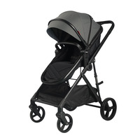 Poussette de luxe 3 en 1 avec siège auto, landau haute couture, châssis en alliage d'aluminium, siège réversible pour nouveau-né