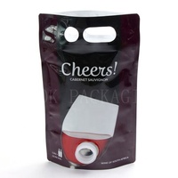 Sac debout en aluminium de 1L 3L 5L pour distributeur de jus et de vin rouge personnalisé dans une boîte pochette pour boisson sac de jus dans une boîte avec valve